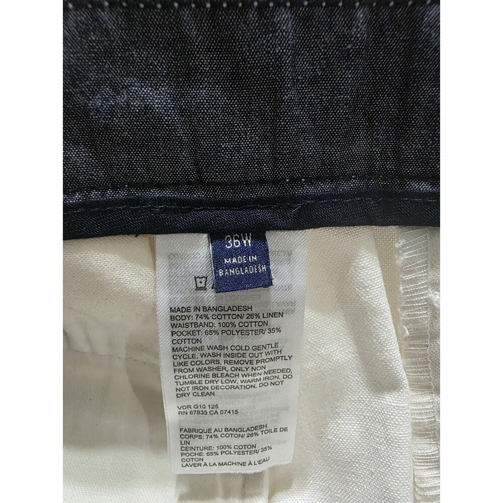 Nautica Mens Shorts 36 White Linen Blend Classic Fit Deck Summer Casual NWT 8.5" - Picture 8 of 8